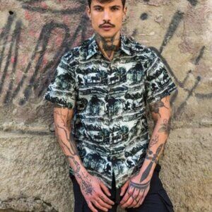 Black Mamba Men's Savana Printed Button Down Shirt - S